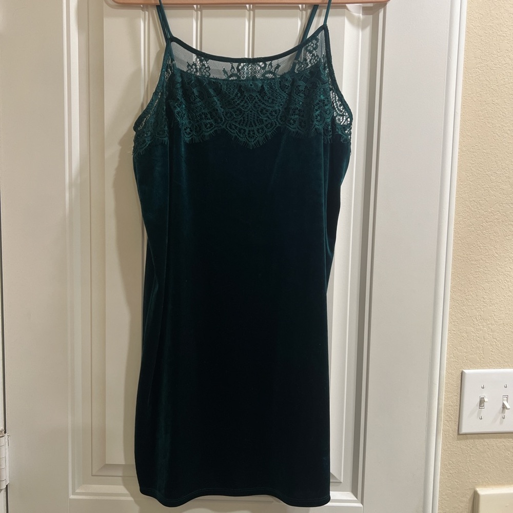 Xhilaration Green Lace Slip Dress
